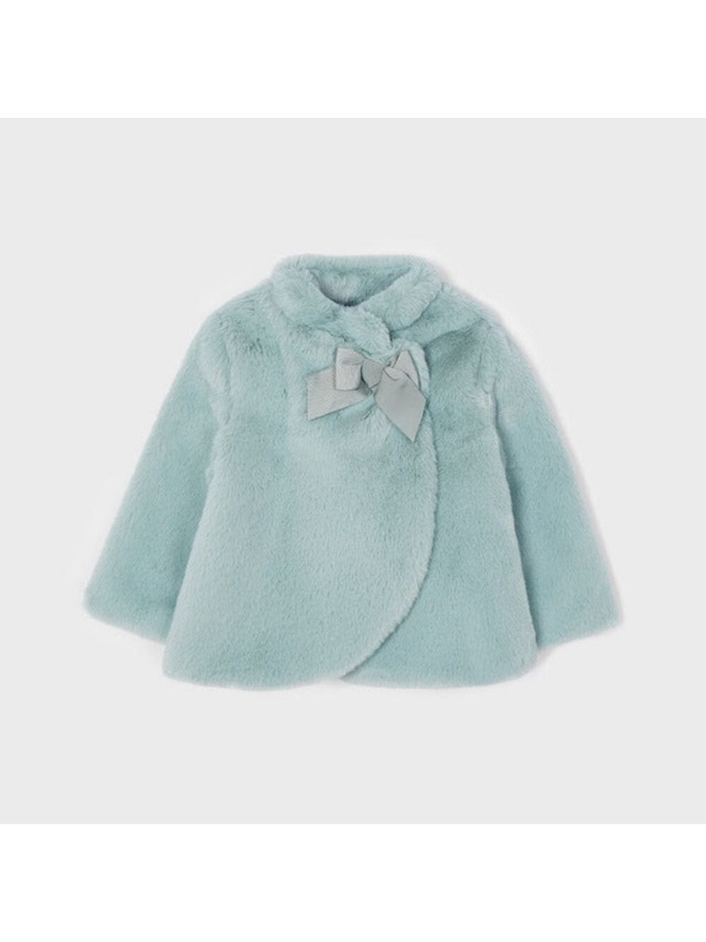 Size 18 months Baby Mayoral Light Blue Faux Fur Cape with Bow